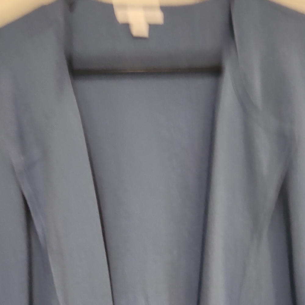 Women's Blue Open Front Cardigan - Picture 4 of 6